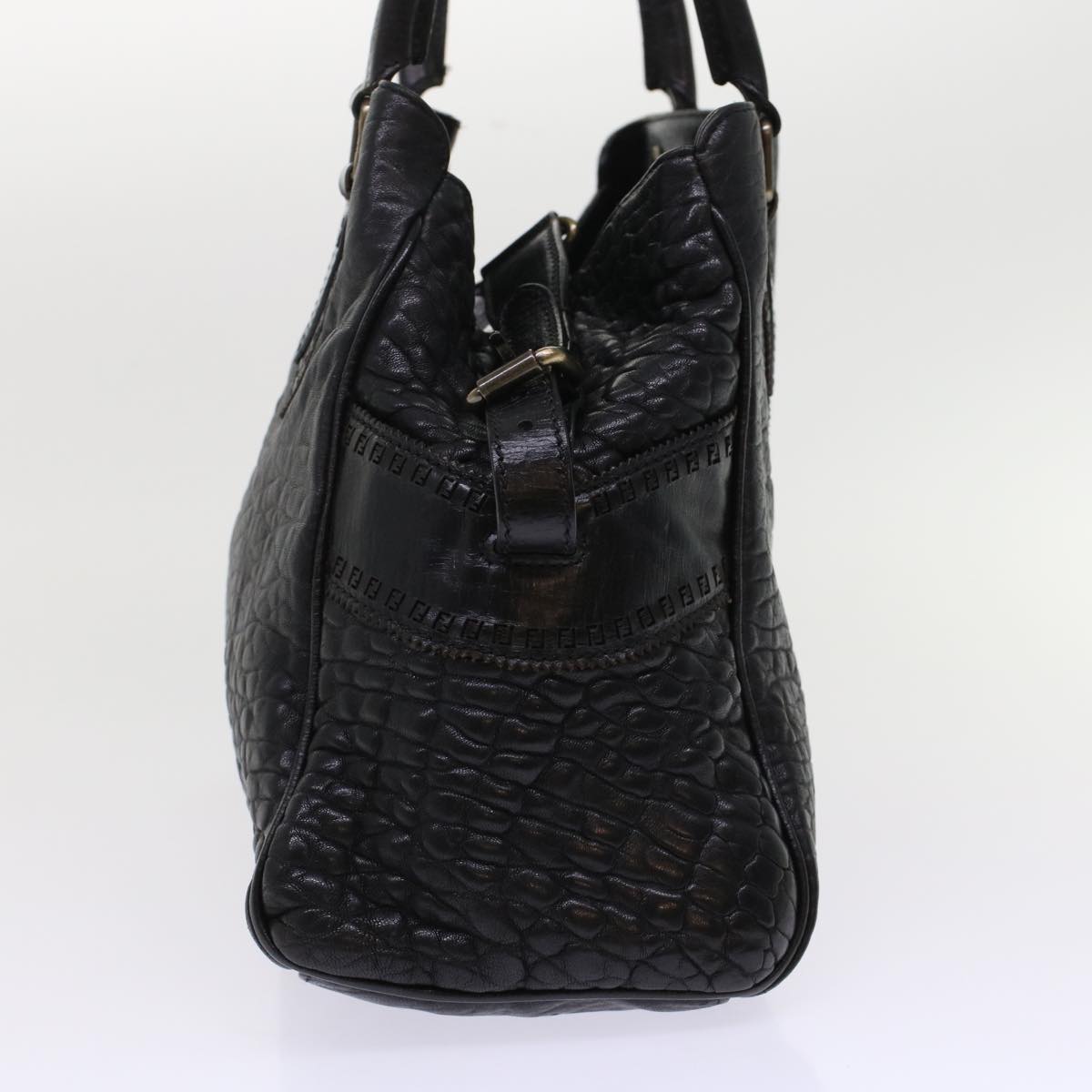 FENDI Shoulder Bag Leather Black bs6922