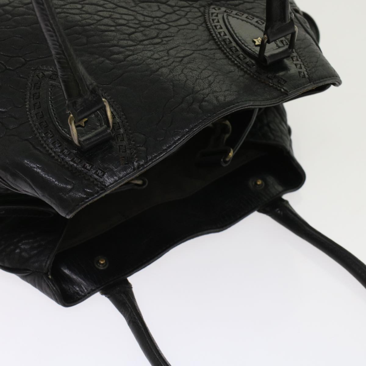 FENDI Shoulder Bag Leather Black bs6922
