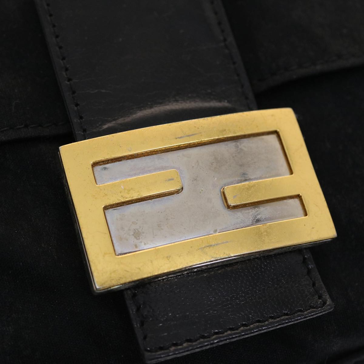 FENDI Mamma Baguette Shoulder Bag Nylon Black bs6935