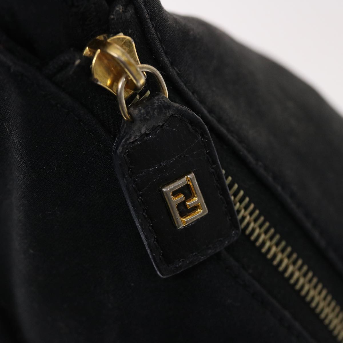 FENDI Mamma Baguette Shoulder Bag Nylon Black bs6935