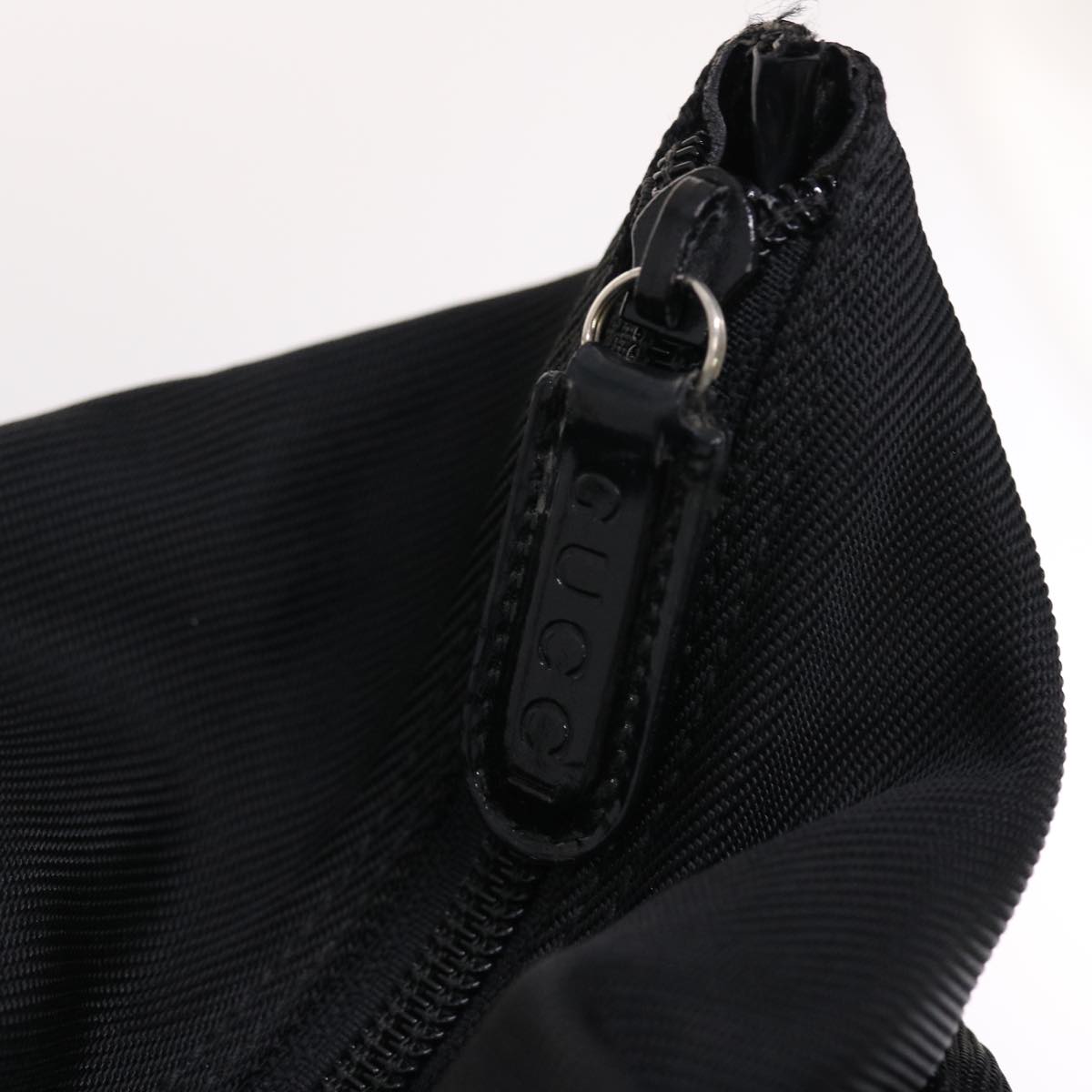 GUCCI Bamboo Hand Bag Nylon Black bs7000