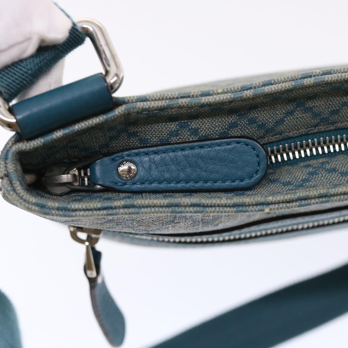 GUCCI Diamante Shoulder Bag PVC Leather Light Blue 295257 bs7152