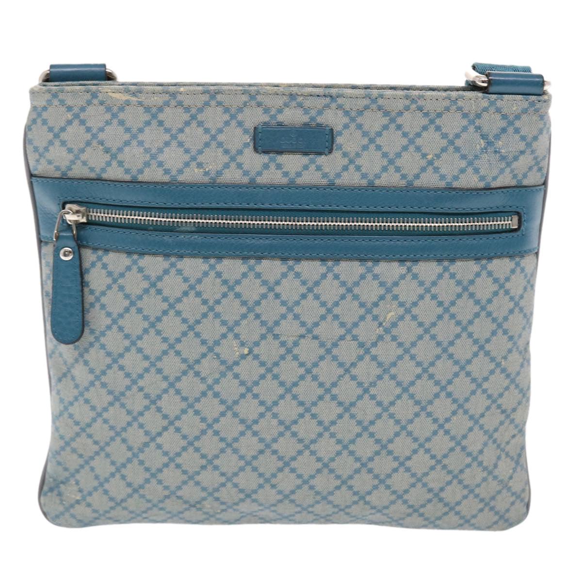 GUCCI Diamante Shoulder Bag PVC Leather Light Blue 295257 bs7152