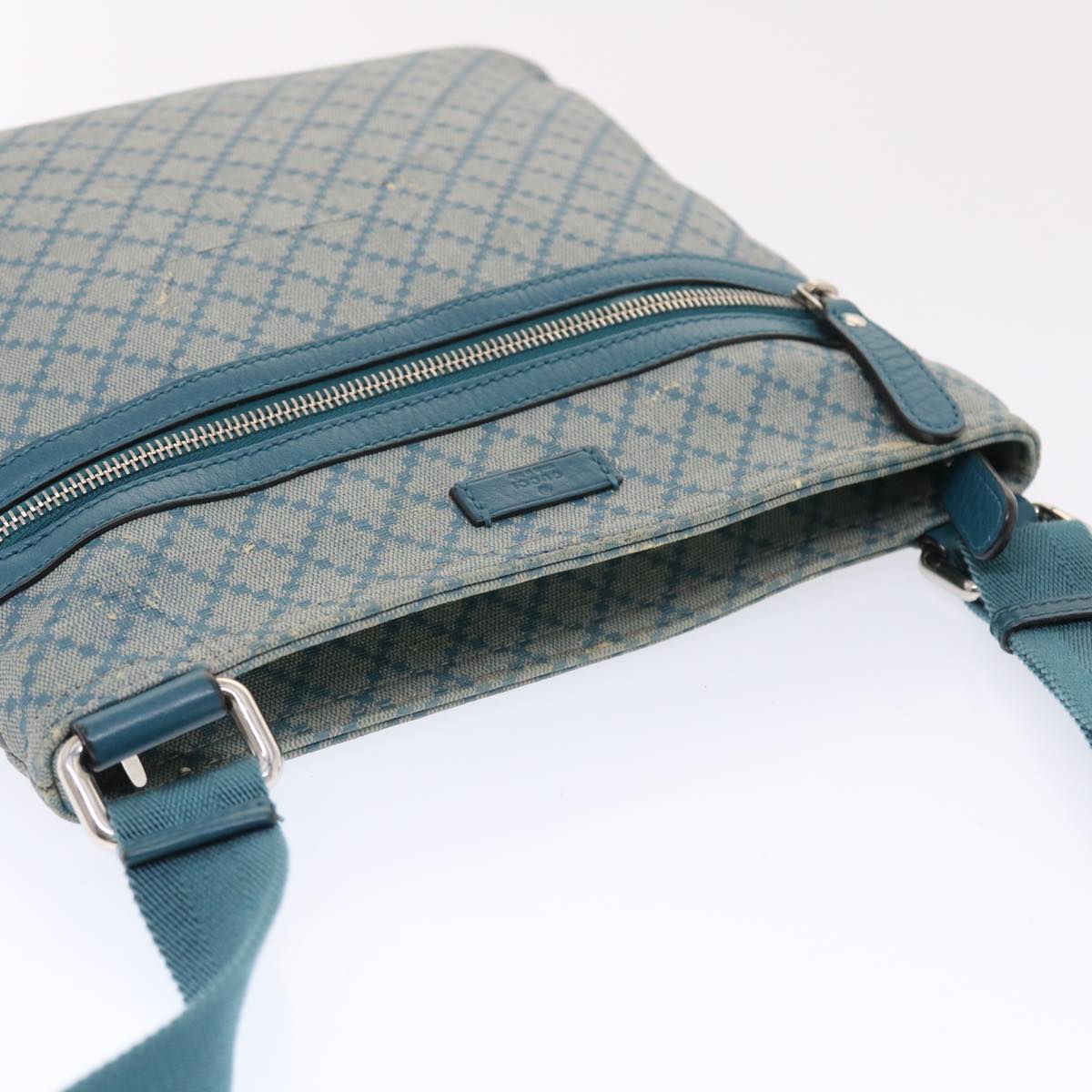 GUCCI Diamante Shoulder Bag PVC Leather Light Blue 295257 bs7152