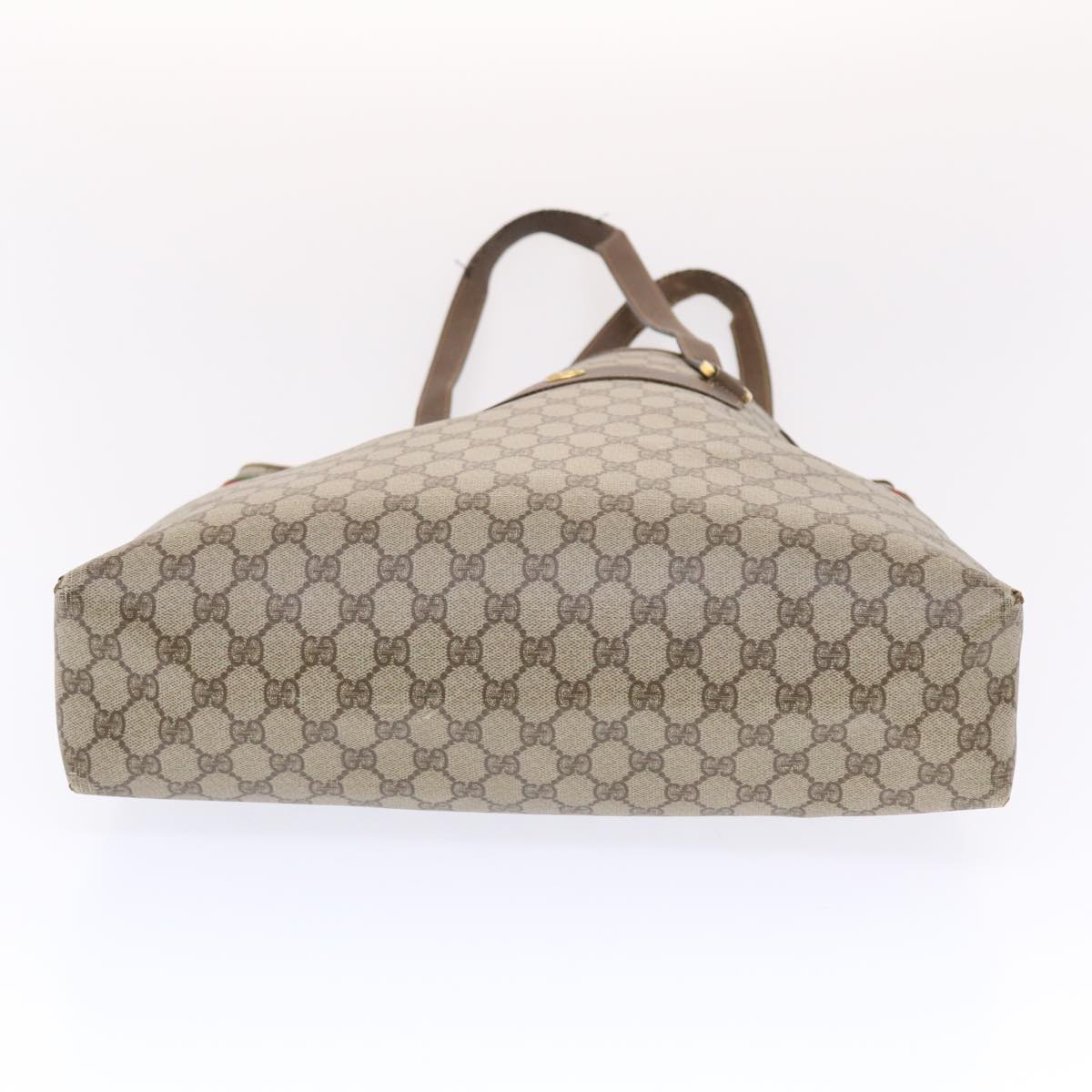 GUCCI GG Canvas Web Sherry Line Tote Bag Beige Red Green 39.02.091 bs7153
