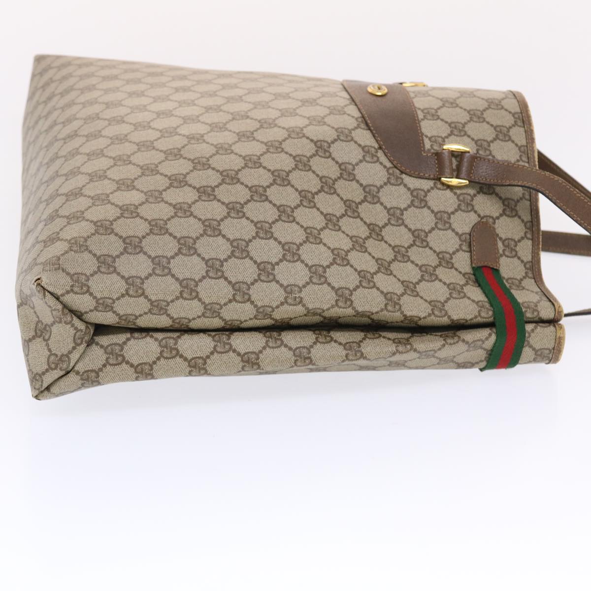 GUCCI GG Canvas Web Sherry Line Tote Bag Beige Red Green 39.02.091 bs7153