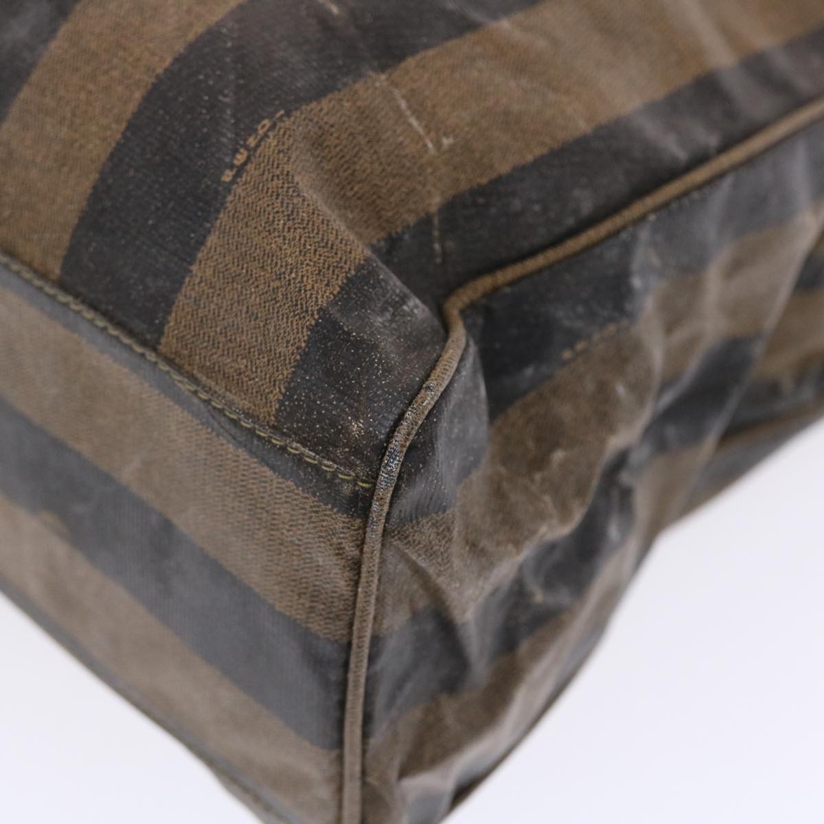 FENDI Pecan Canvas Tote Bag Coated Canvas Brown Black bs7173