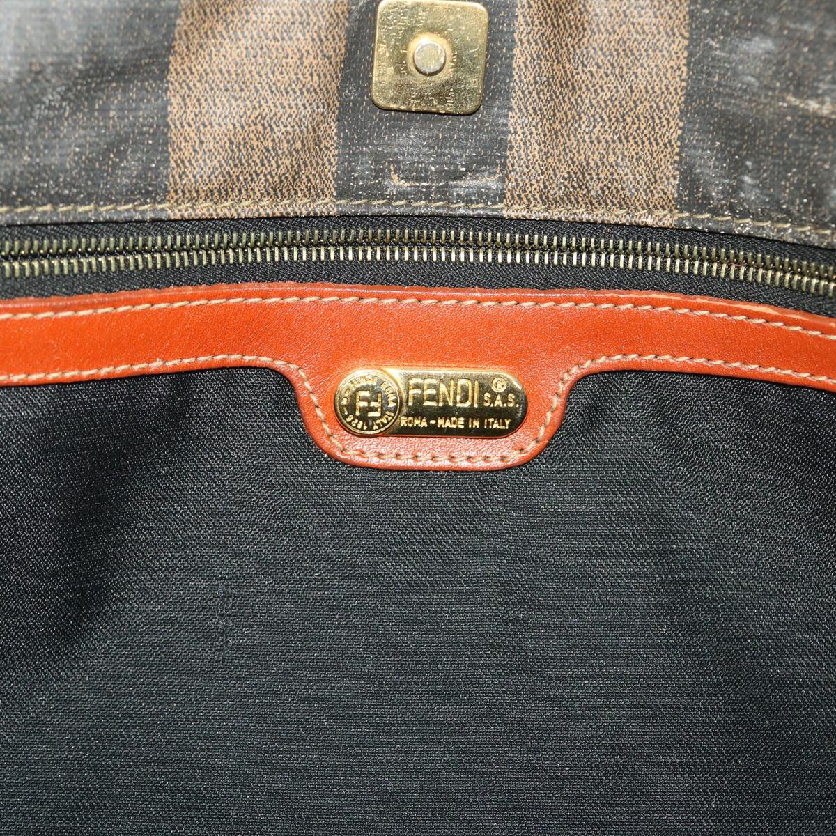 FENDI Pecan Canvas Tote Bag Coated Canvas Brown Black bs7173