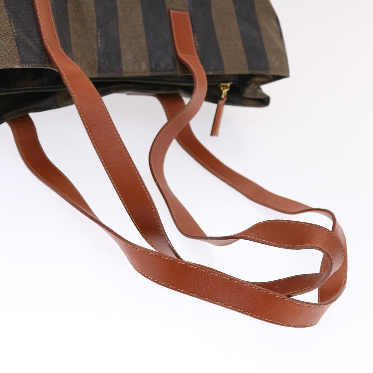 FENDI Pecan Canvas Tote Bag Coated Canvas Brown Black bs7173