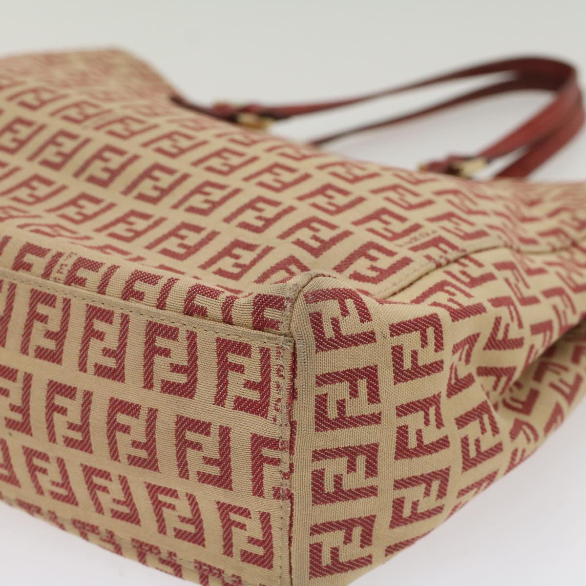 FENDI Zucchino Canvas Tote Bag Red bs7183