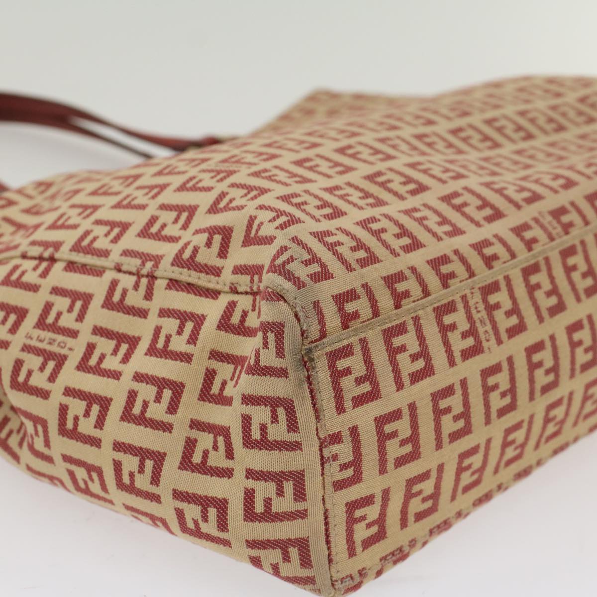 FENDI Zucchino Canvas Tote Bag Red bs7183