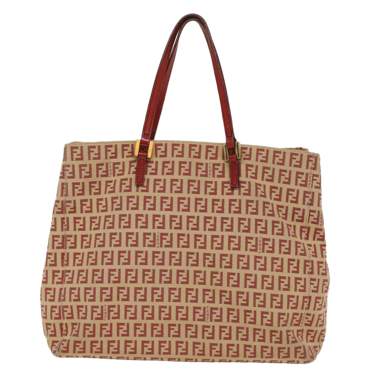 FENDI Zucchino Canvas Tote Bag Red bs7183