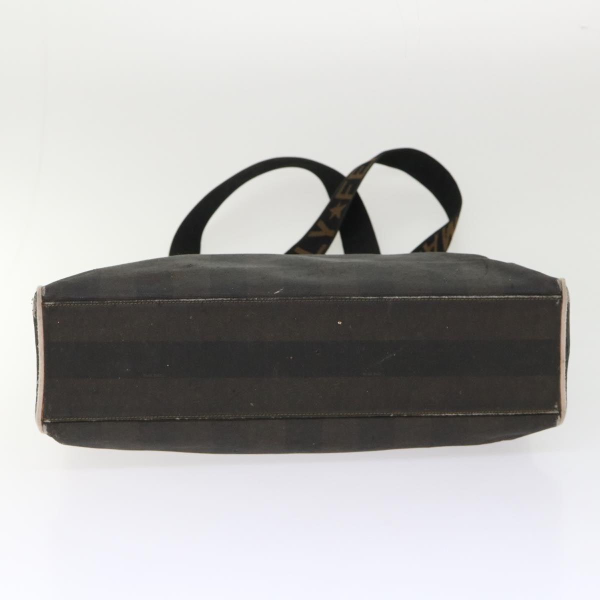 FENDI Pecan Canvas Shoulder Bag Black Brown bs7192