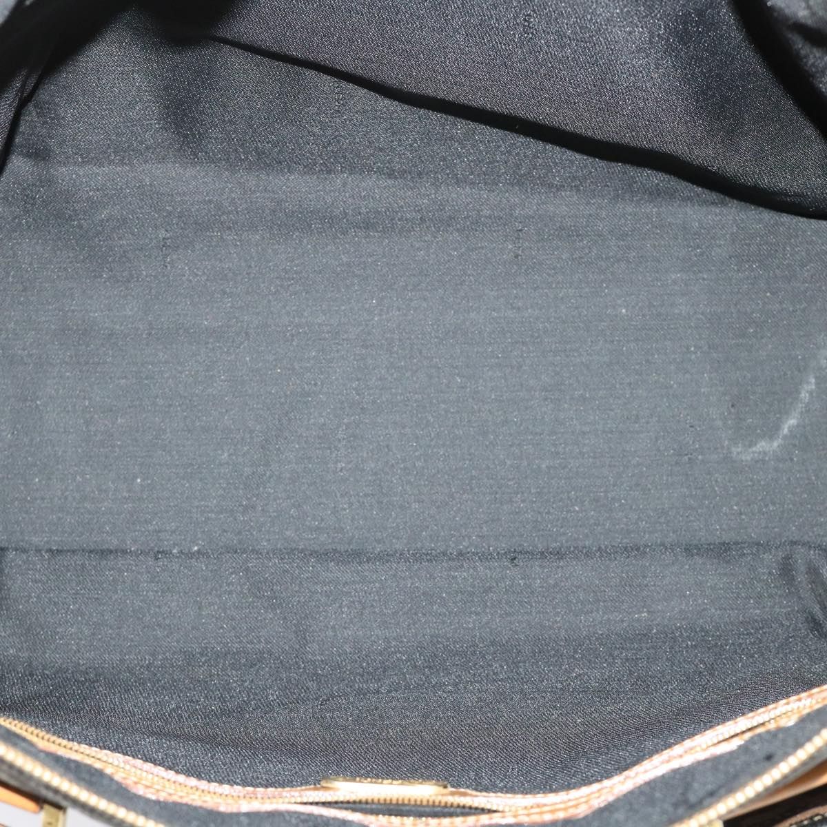 FENDI Pecan Canvas Shoulder Bag Black Brown bs7192