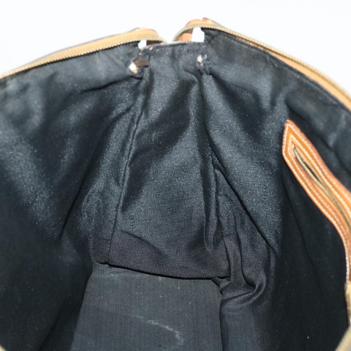 FENDI Pecan Canvas Shoulder Bag Black Brown bs7192