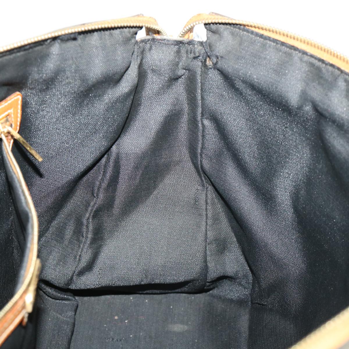 FENDI Pecan Canvas Shoulder Bag Black Brown bs7192