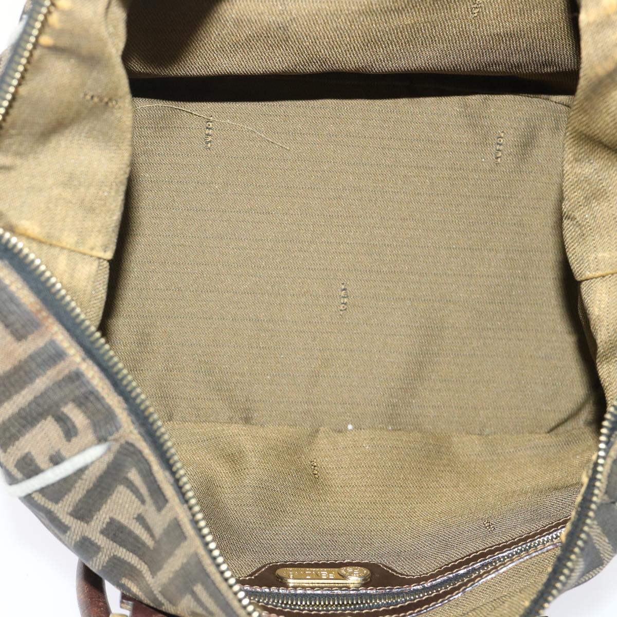 FENDI Zucca Canvas Hand Bag Black Brown bs7220