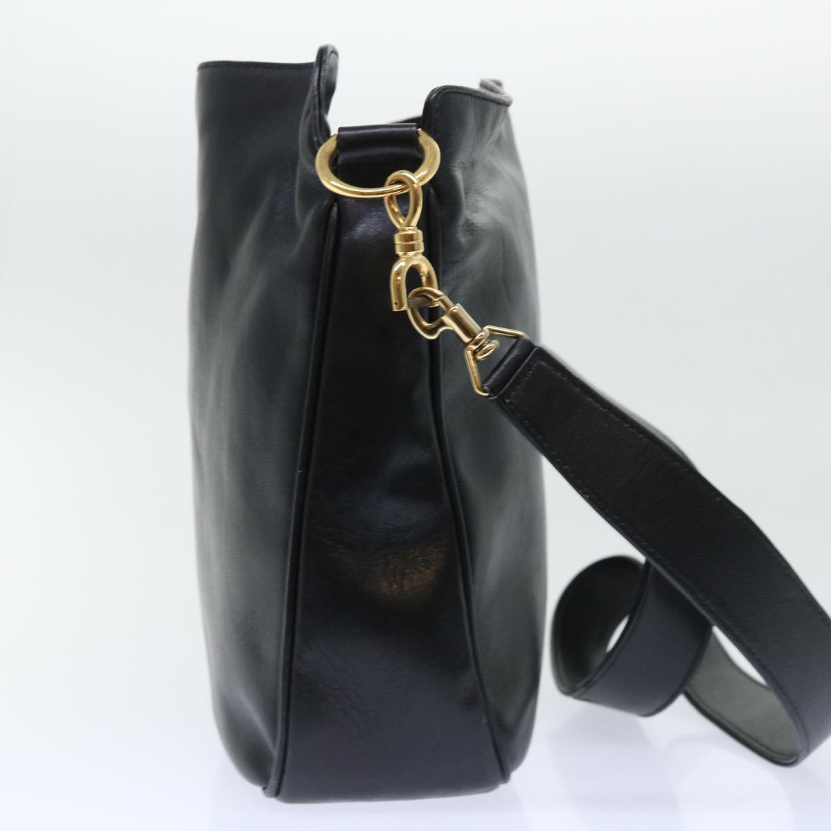 GUCCI Shoulder Bag Leather Black bs7234