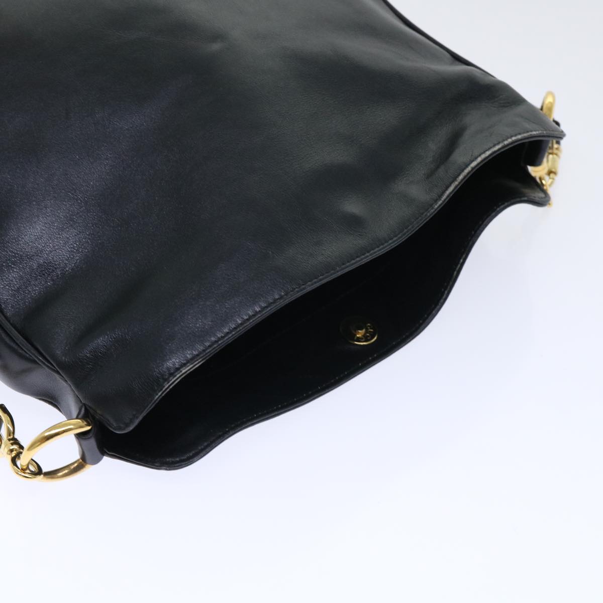 GUCCI Shoulder Bag Leather Black bs7234