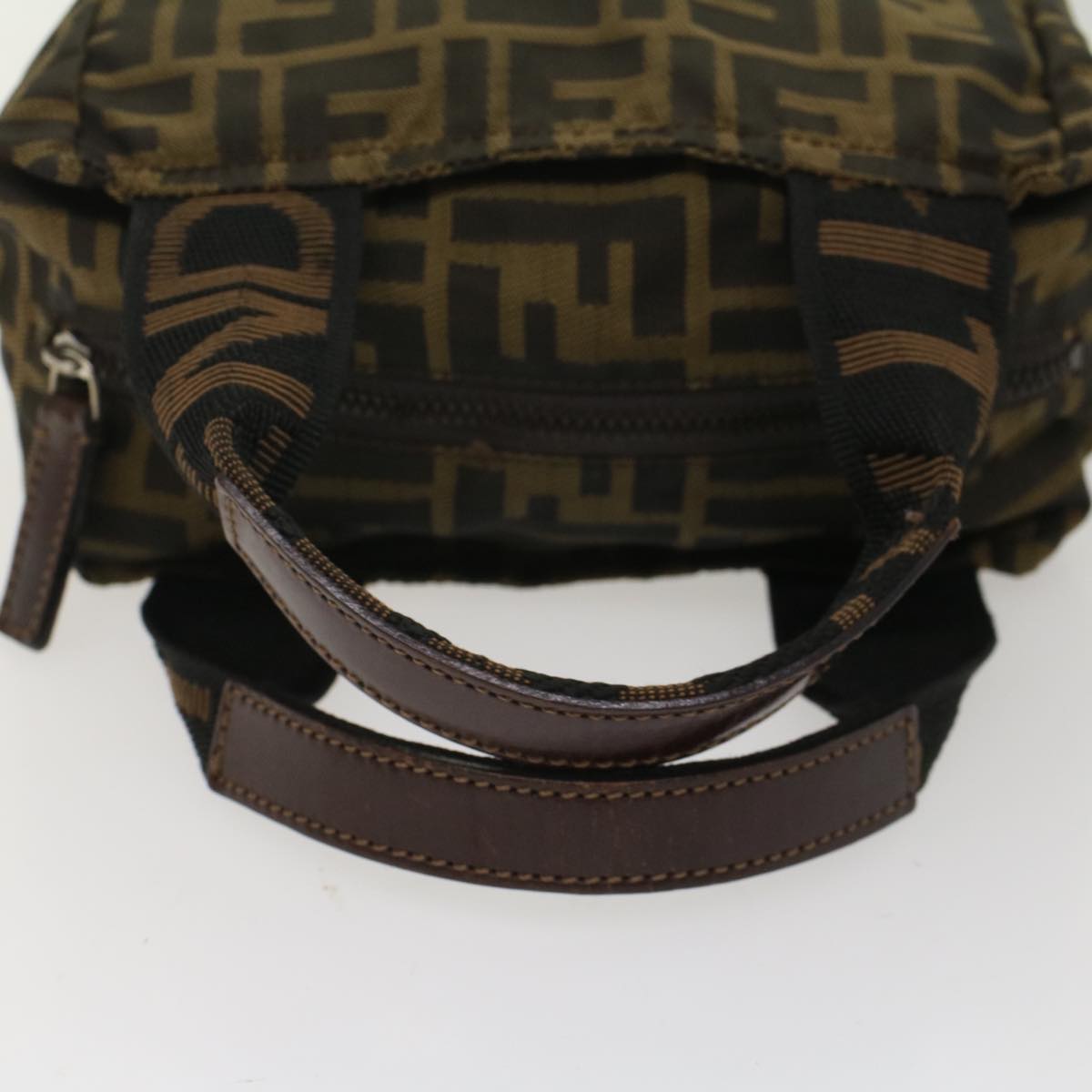 FENDI Zucca Canvas Hand Bag Black Brown bs7247