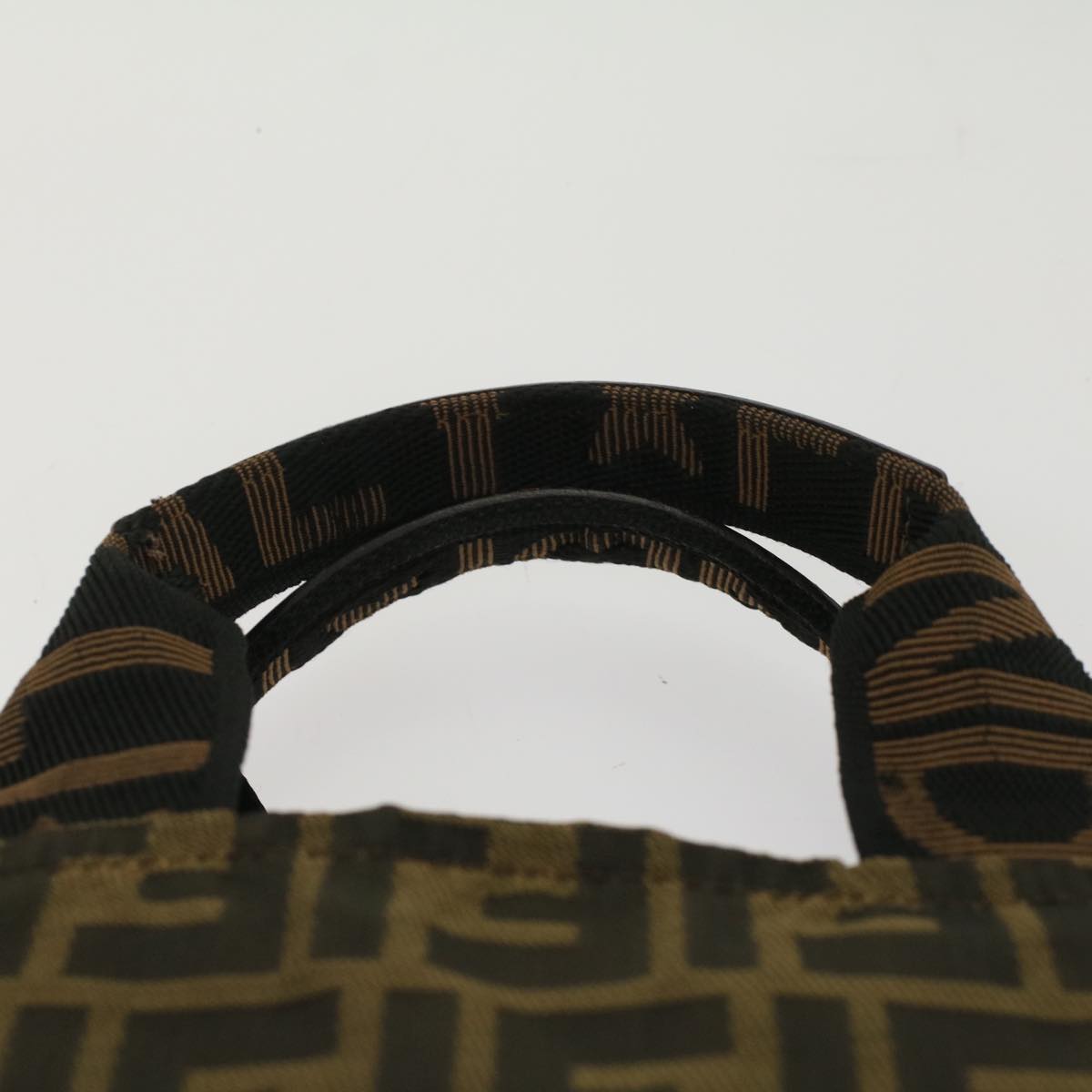 FENDI Zucca Canvas Hand Bag Black Brown bs7247