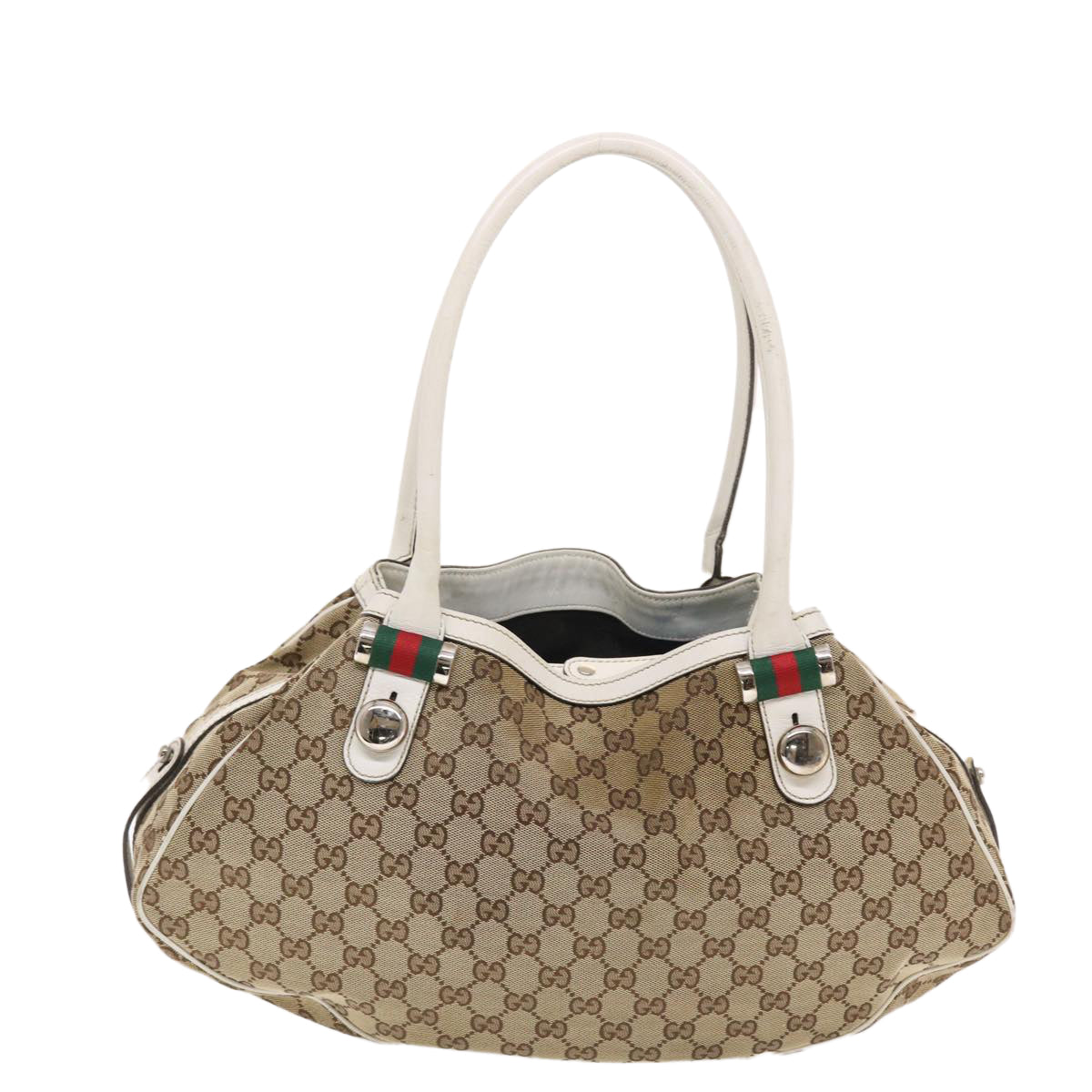 GUCCI GG Canvas Web Sherry Line Shoulder Bag Beige Red Green 232971 bs7254