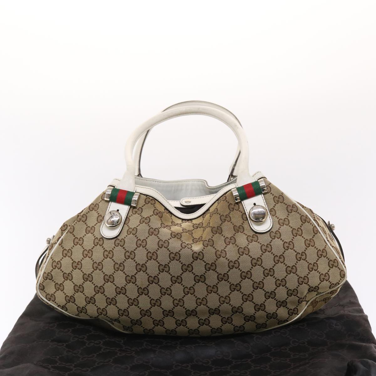 GUCCI GG Canvas Web Sherry Line Shoulder Bag Beige Red Green 232971 bs7254