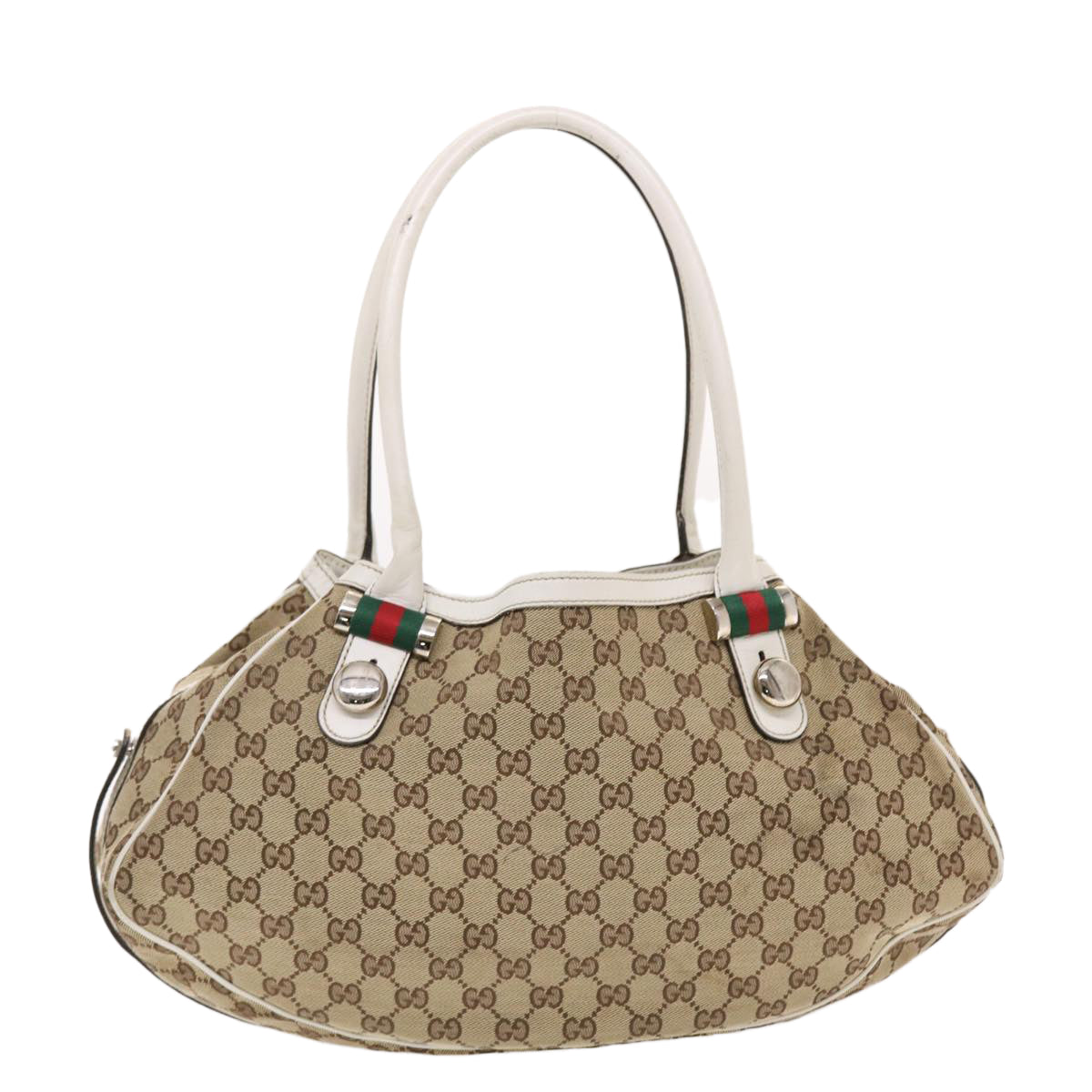 GUCCI GG Canvas Web Sherry Line Shoulder Bag Beige Red Green 232971 bs7254