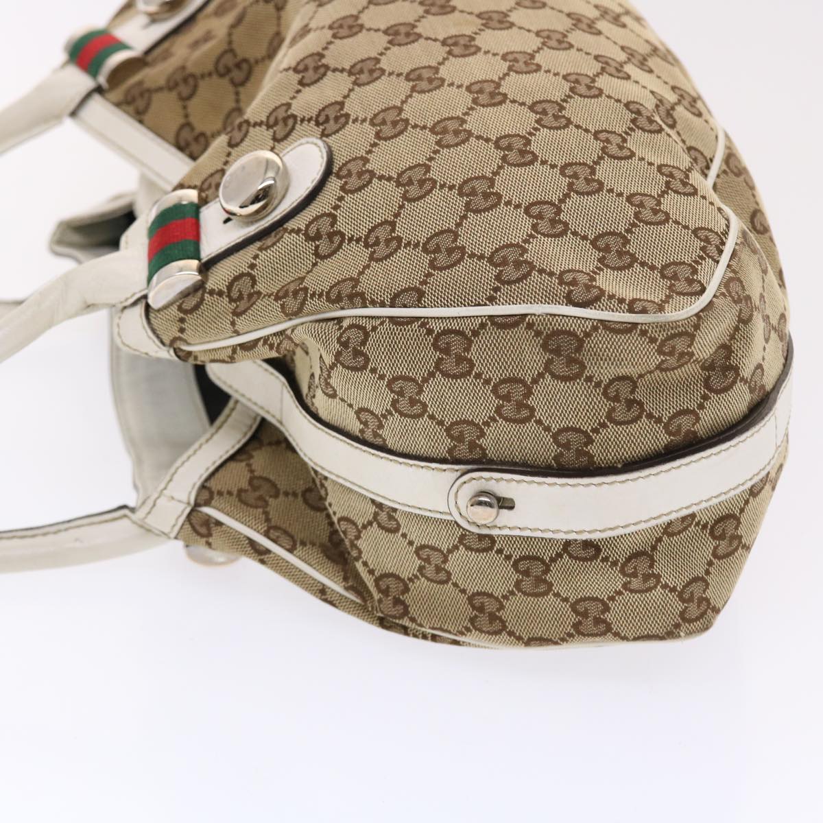 GUCCI GG Canvas Web Sherry Line Shoulder Bag Beige Red Green 232971 bs7254