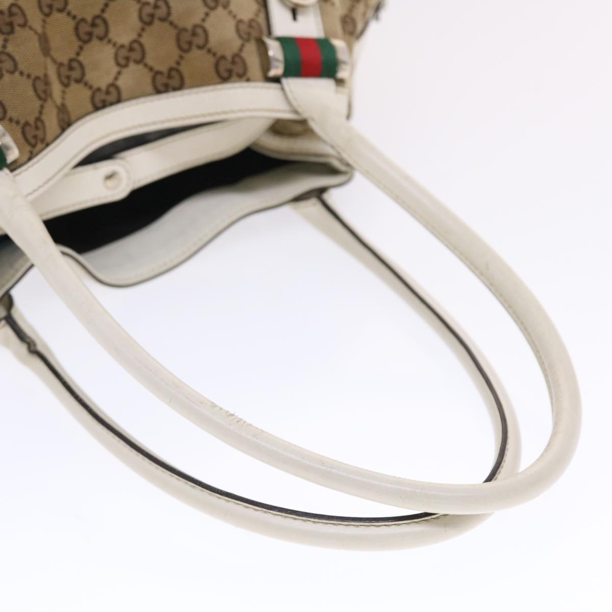 GUCCI GG Canvas Web Sherry Line Shoulder Bag Beige Red Green 232971 bs7254
