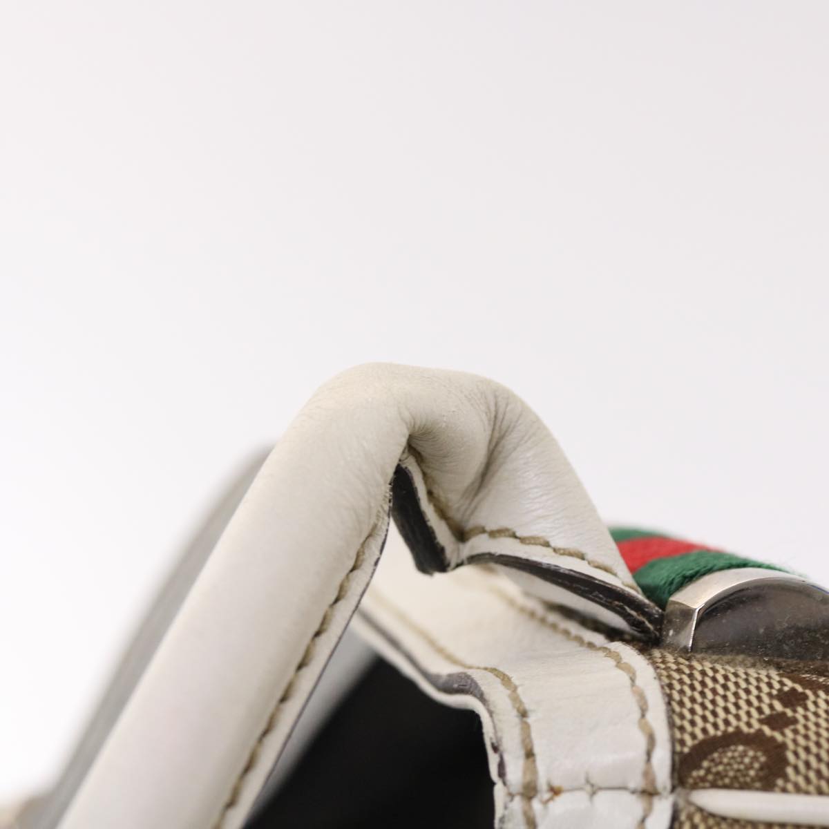 GUCCI GG Canvas Web Sherry Line Shoulder Bag Beige Red Green 232971 bs7254