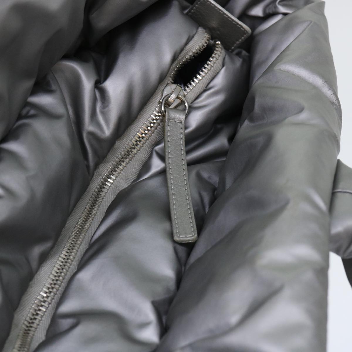 CHANEL Cococoon Hand Bag Nylon Silver CC bs7271