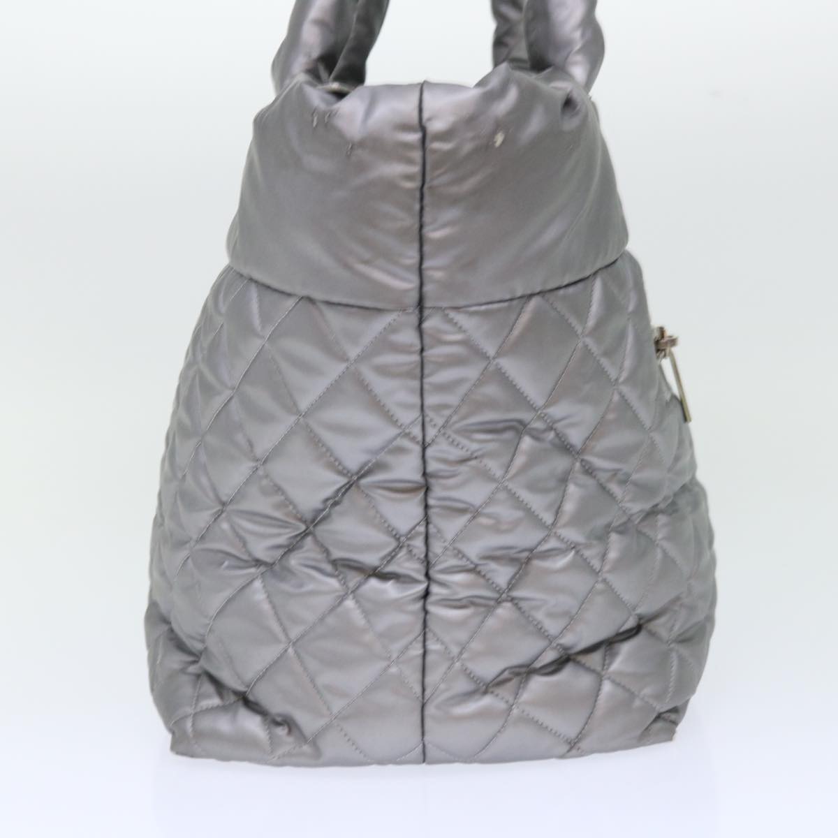 CHANEL Cococoon Hand Bag Nylon Silver CC bs7271