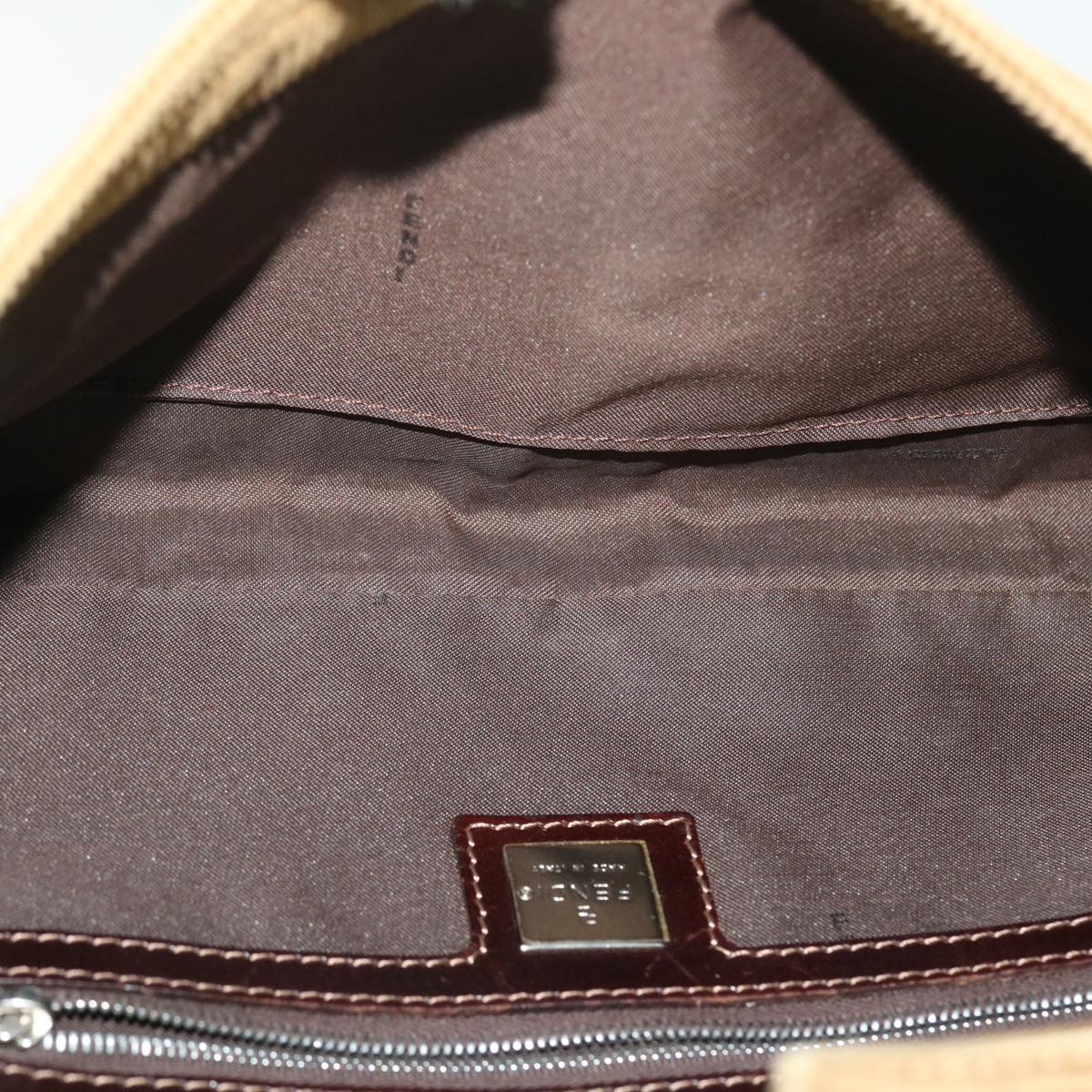 FENDI Shoulder Bag Corduroy Brown bs7333