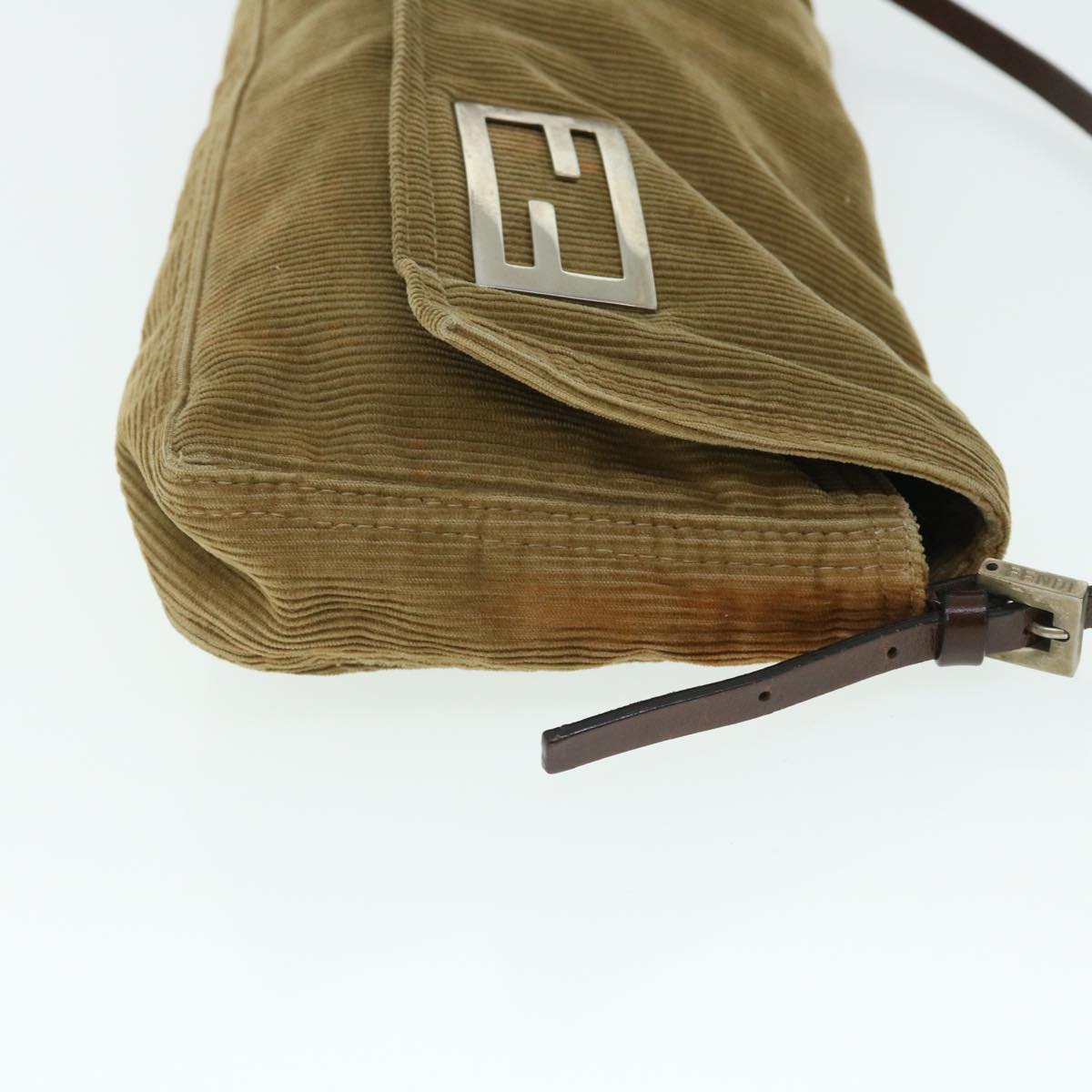 FENDI Shoulder Bag Corduroy Brown bs7333