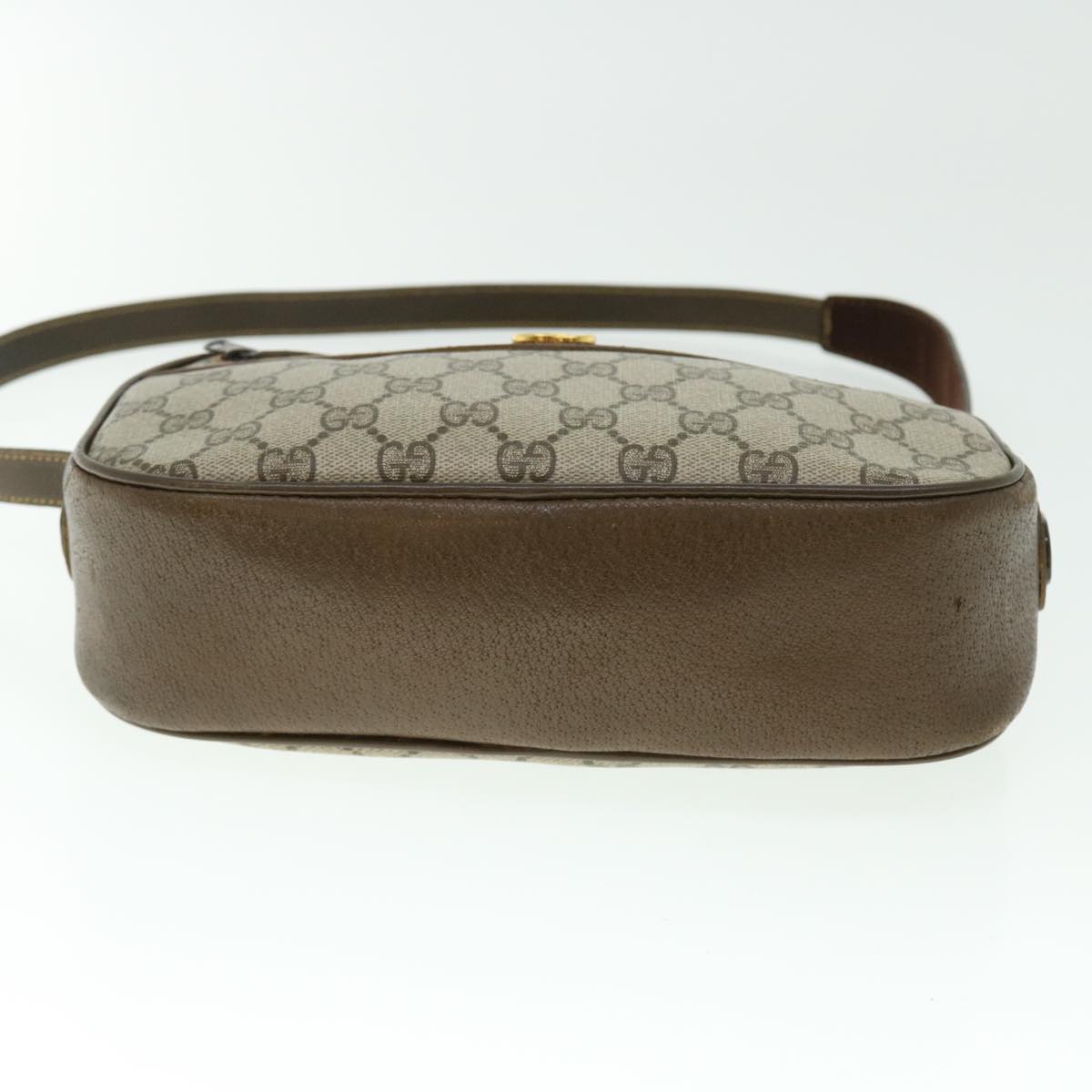 GUCCI GG Canvas Shoulder Bag Leather Beige 001 067 1283 bs7335