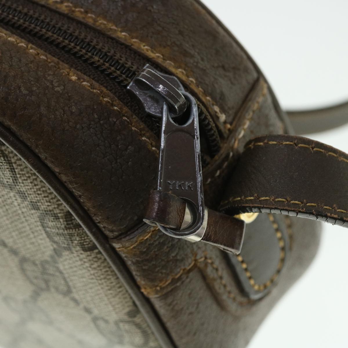 GUCCI GG Canvas Shoulder Bag Leather Beige 001 067 1283 bs7335