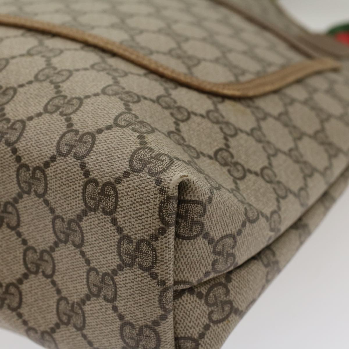 GUCCI GG Canvas Web Sherry Line Tote Bag Beige Red Green 39.02.003 bs7344