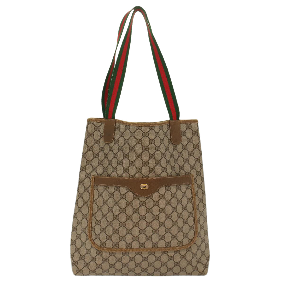 GUCCI GG Canvas Web Sherry Line Tote Bag Beige Red Green 39.02.003 bs7344
