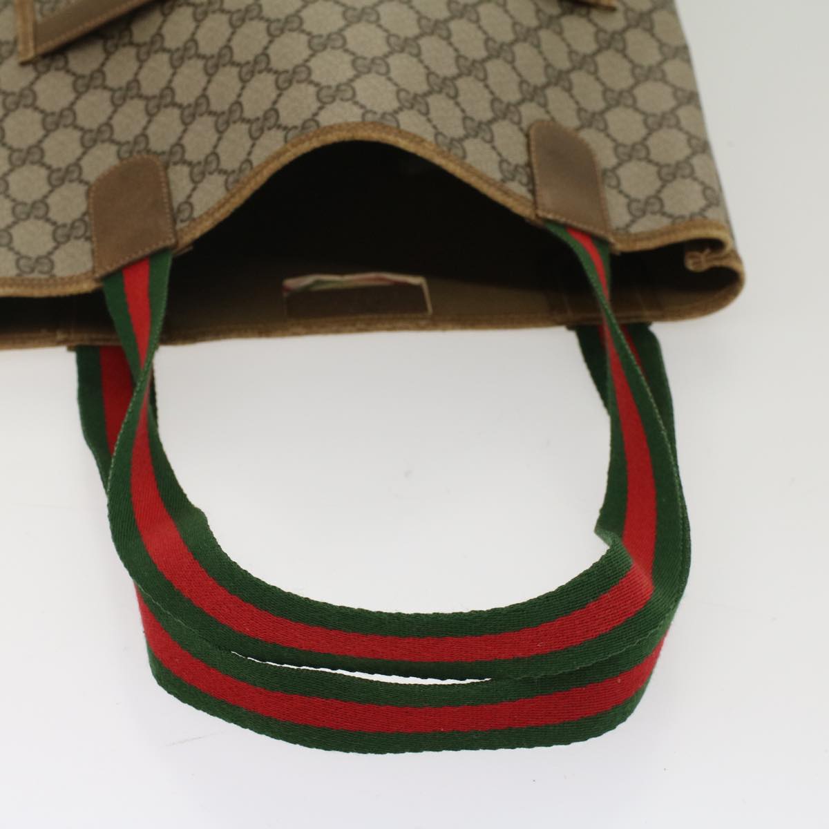GUCCI GG Canvas Web Sherry Line Tote Bag Beige Red Green 39.02.003 bs7344