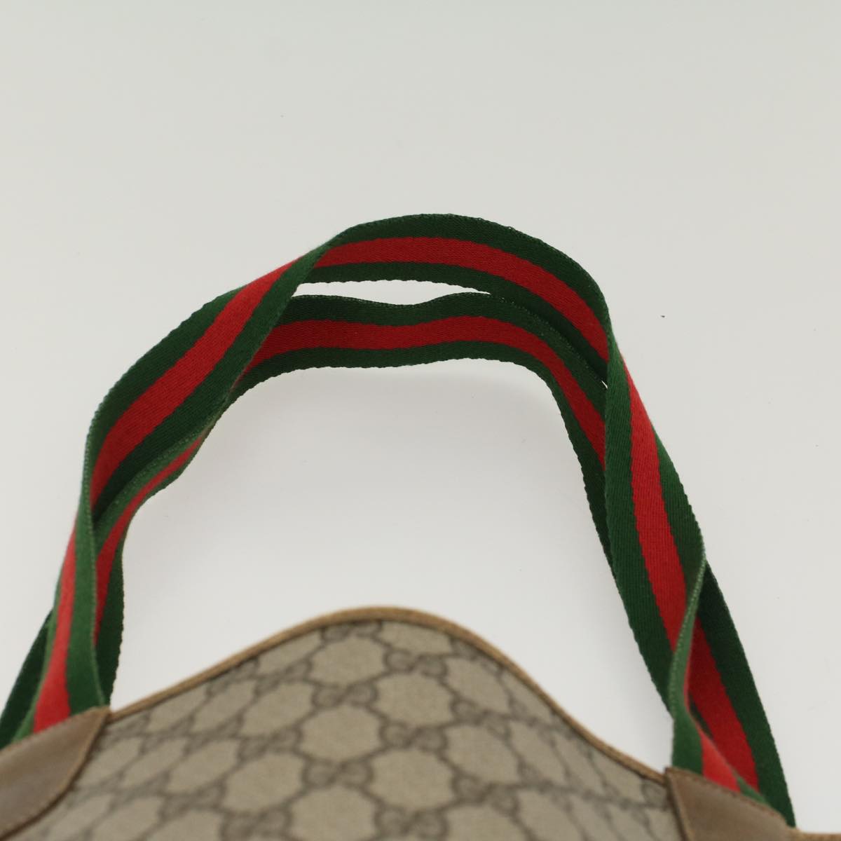 GUCCI GG Canvas Web Sherry Line Tote Bag Beige Red Green 39.02.003 bs7344
