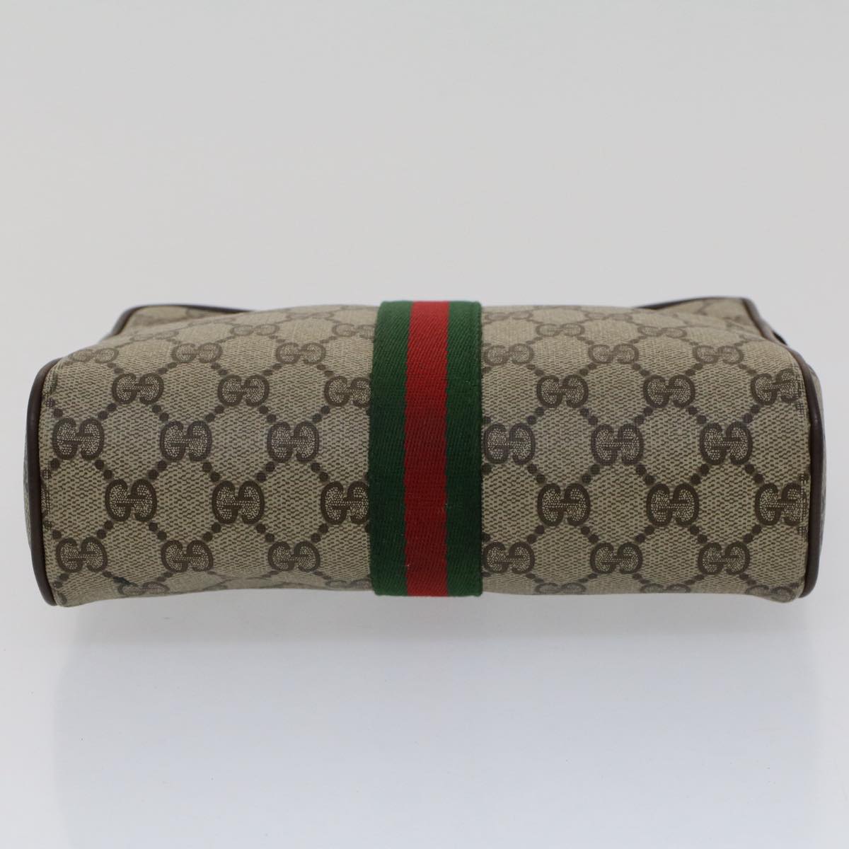 GUCCI GG Canvas Web Sherry Line Clutch Bag Beige Red 156.01.012 bs7348