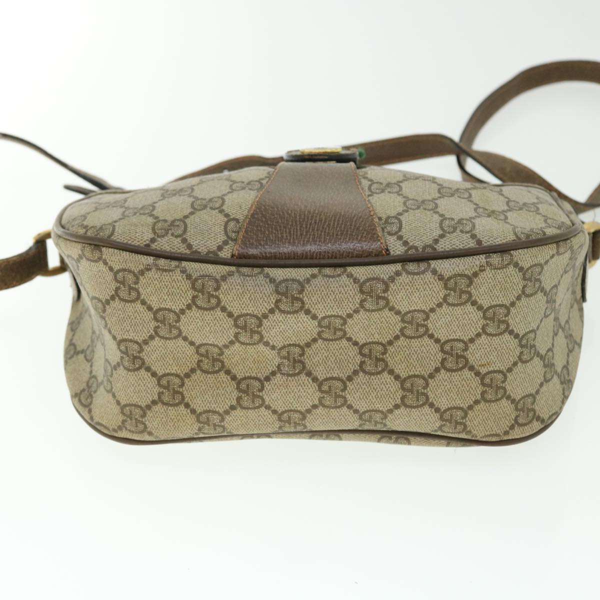 GUCCI GG Canvas Web Sherry Line Shoulder Bag Beige Red 89.02.032 bs7395