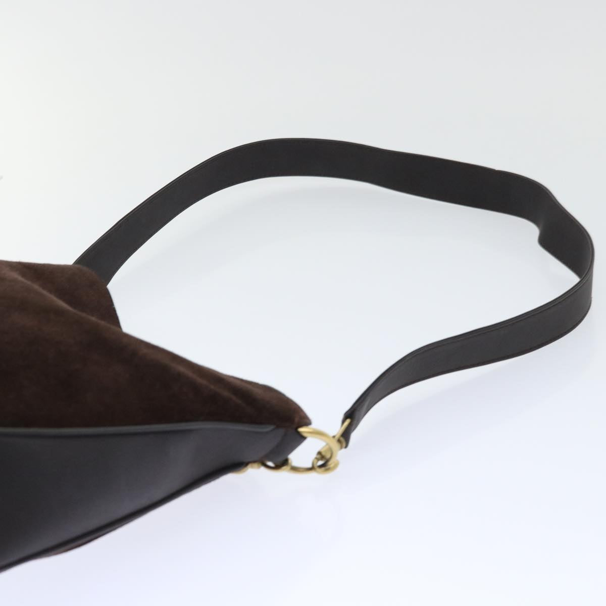 GUCCI Bamboo Shoulder Bag Suede 2way Brown 001•1638•2615 bs7456