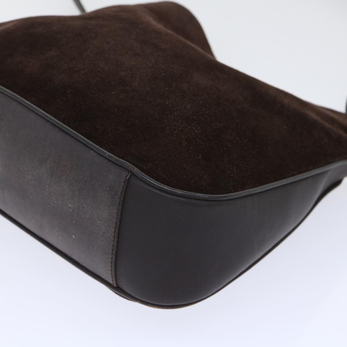 GUCCI Bamboo Shoulder Bag Suede 2way Brown 001•1638•2615 bs7456