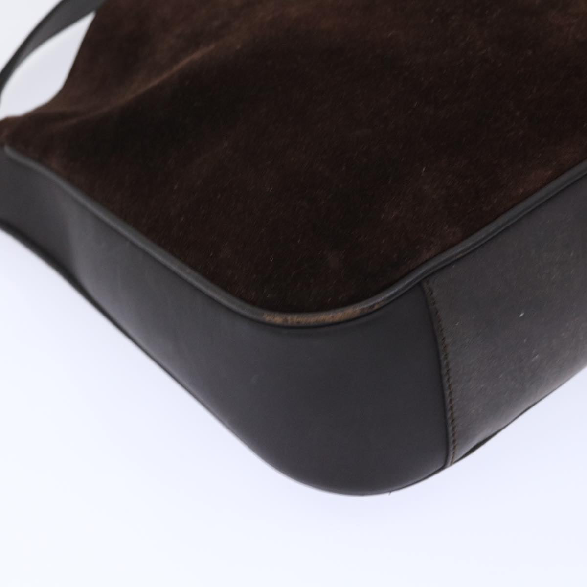 GUCCI Bamboo Shoulder Bag Suede 2way Brown 001•1638•2615 bs7456