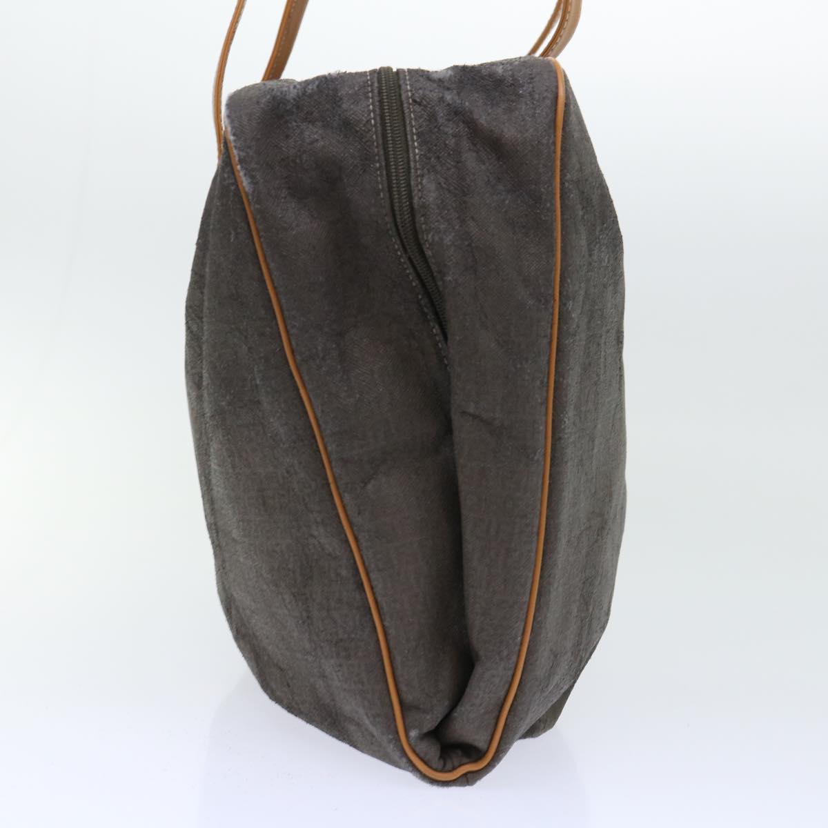FENDI Pecan Canvas Clutch Shoulder Bag Coated Nylon 4Set Gray Brown bs7508