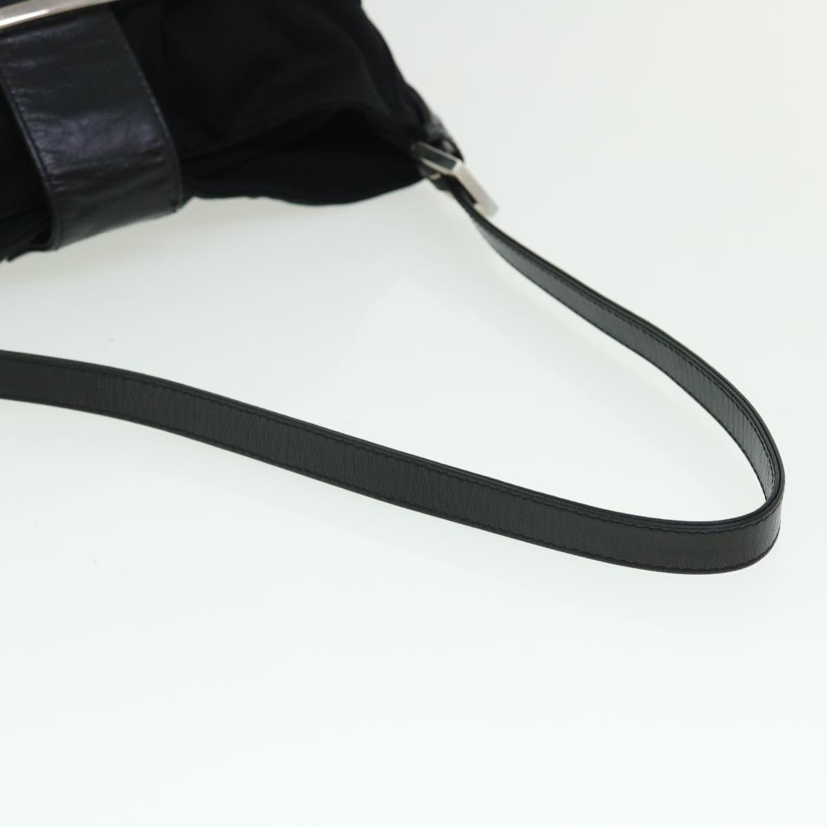 FENDI Mamma Baguette Shoulder Bag Nylon Black bs7517