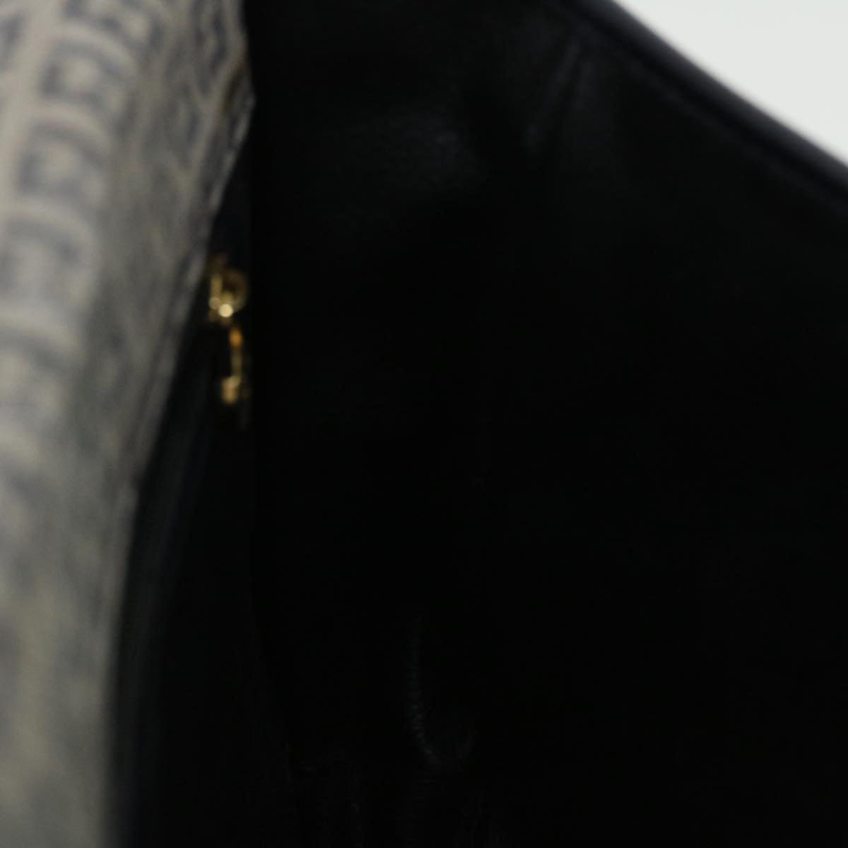 FENDI Zucchino Canvas Shoulder Bag Navy bs7520