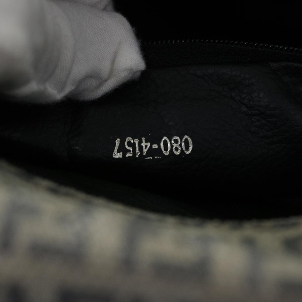 FENDI Zucchino Canvas Shoulder Bag Navy bs7520